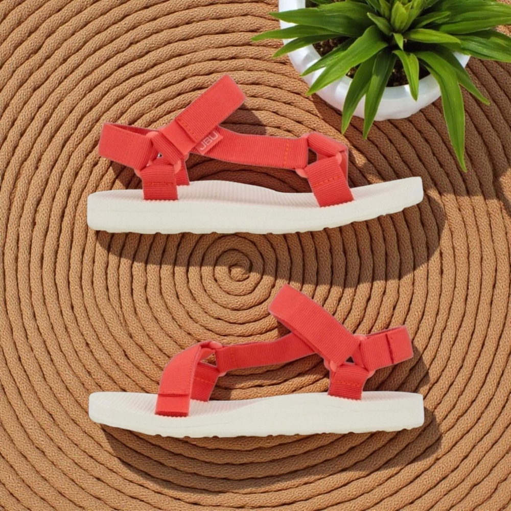 JBU by Jambu Aruba Casual Sport Water Ready Strappy Sandals Bright Coral NEW W 6